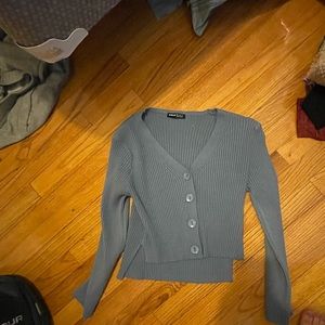 Blue button down sweater